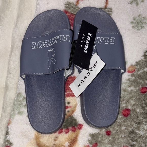 PLAYBOY Shoes - PLAYBOY Slate Purple Logo Slide Sandals